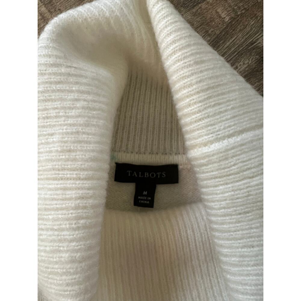 Talbots Women's White Turtleneck Sleeveless Sweater Shell Size Medium - Picture 3 of 4